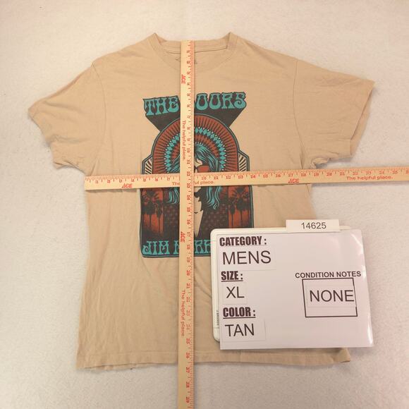 The Doors Band Casual Crew Neck Graphic Shirt Mens Size Extra Large XL Tan - Picture 5 of 9